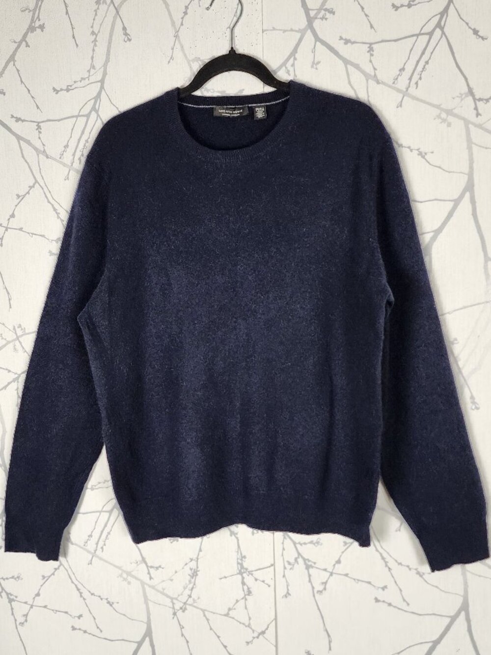 Saks Fifth Avenue Navy 100% Cashmere Knit Crewneck Sweater